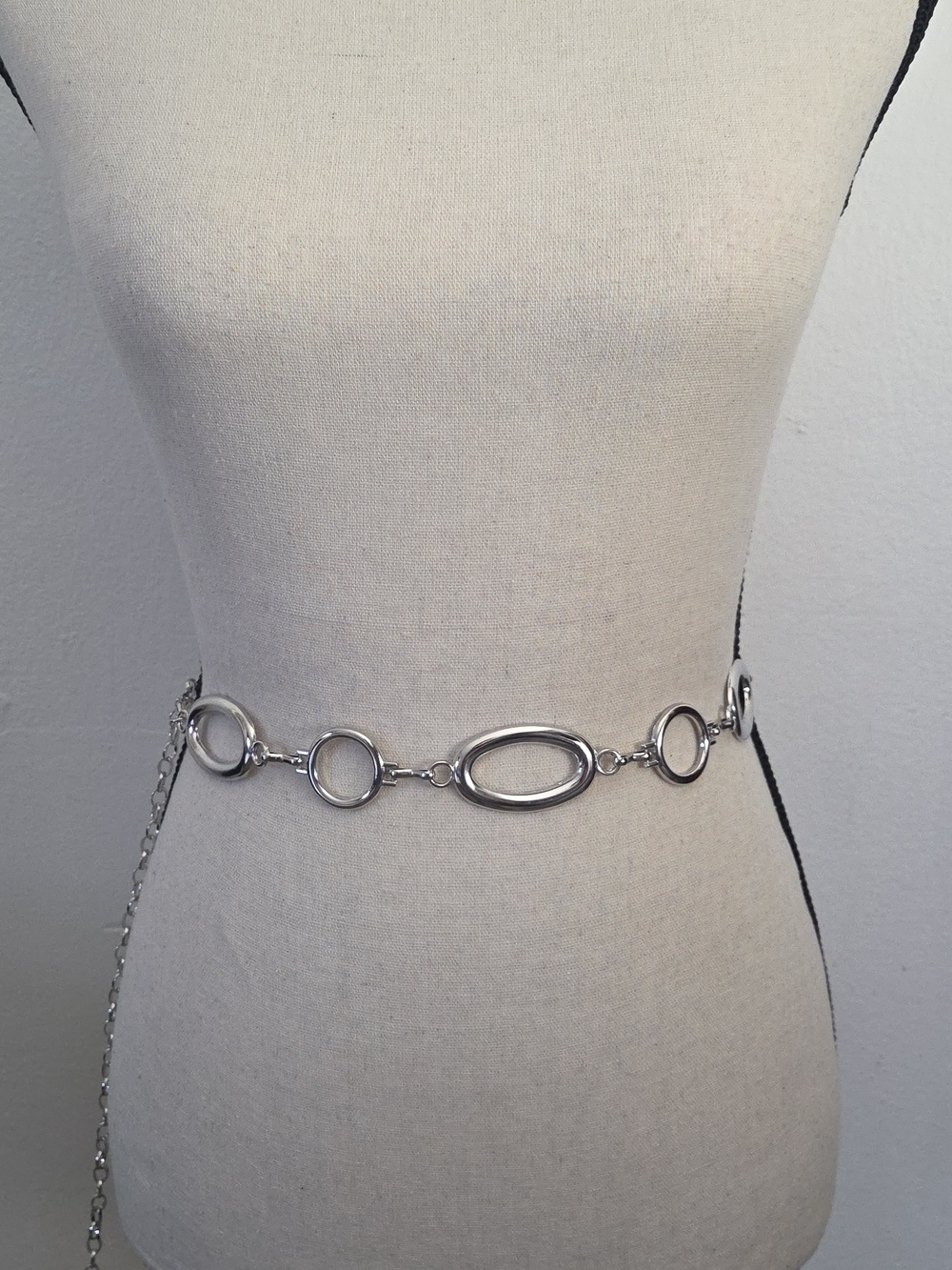 Silver Oval Link Chain Belt